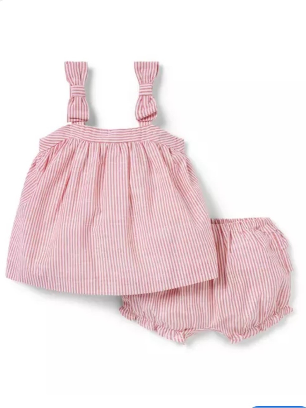 Janie and Jack Red and White Striped Dress & Bloomers